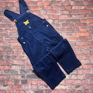 Vtg Disney Winnie The Pooh Blue Corduroy Overalls Bibs Size 10 Kids 90s Y2K